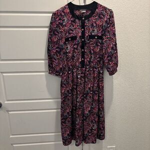 Vintage Breli Originals Paisley Flowers Secretary Dress Size 16 EUC